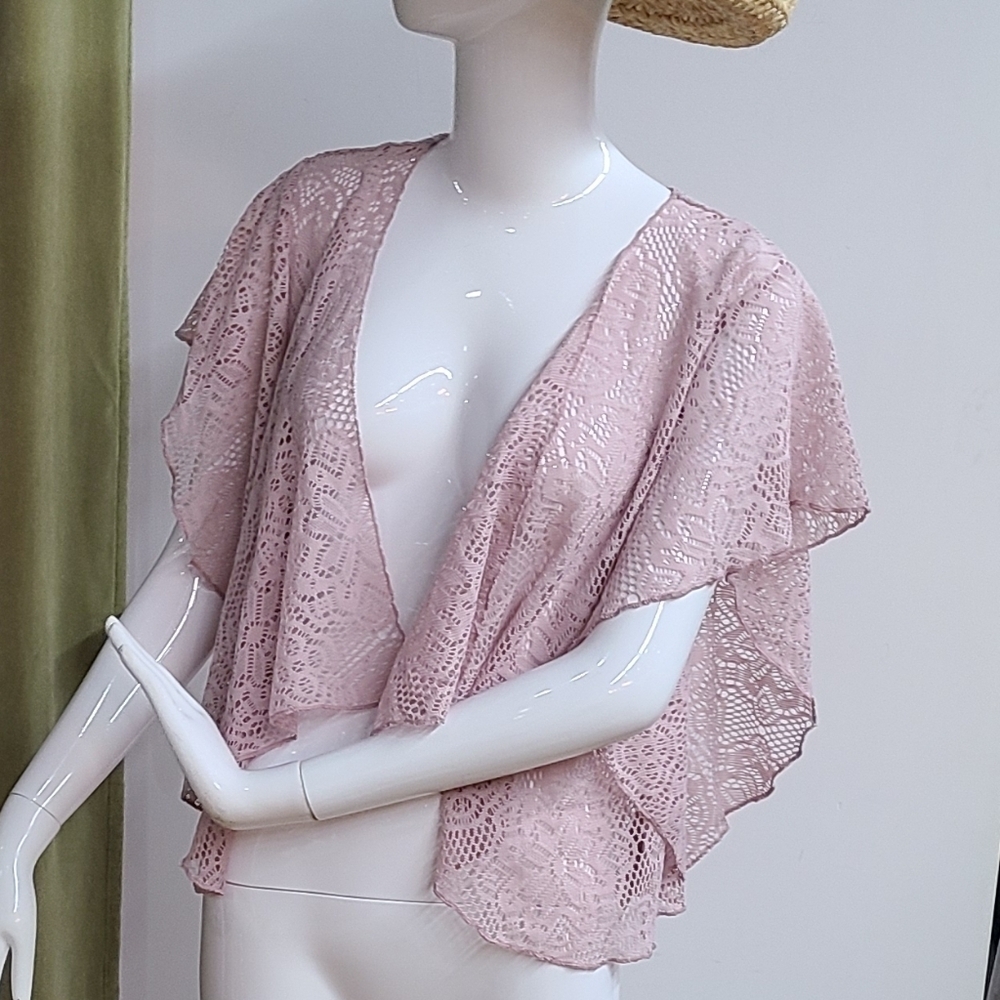 Love on a Hanger Open Floral Lacey Cardigan